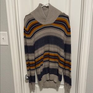 Striped Shawl Collar Sweater - Multicolor
